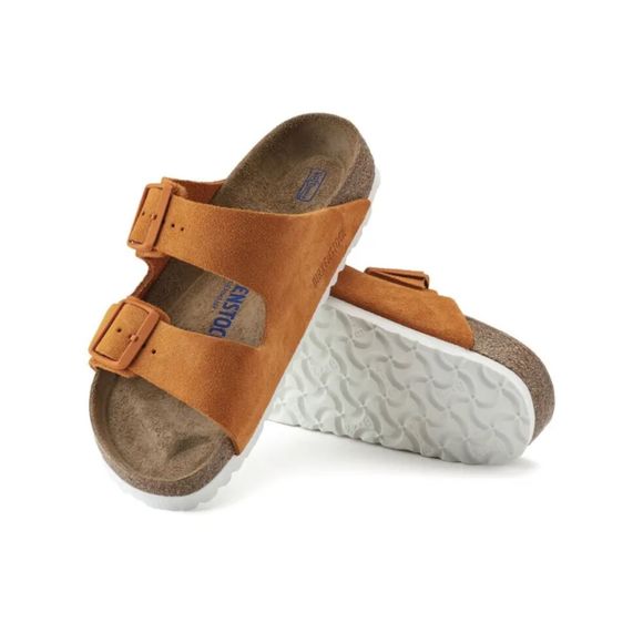 New Birkenstock Arizona SFB Almond Suede Leather Regular Eu39 Orange - Picture 4 of 10